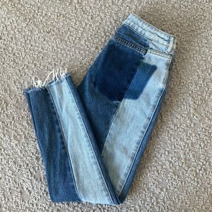 colorblock mom jeans